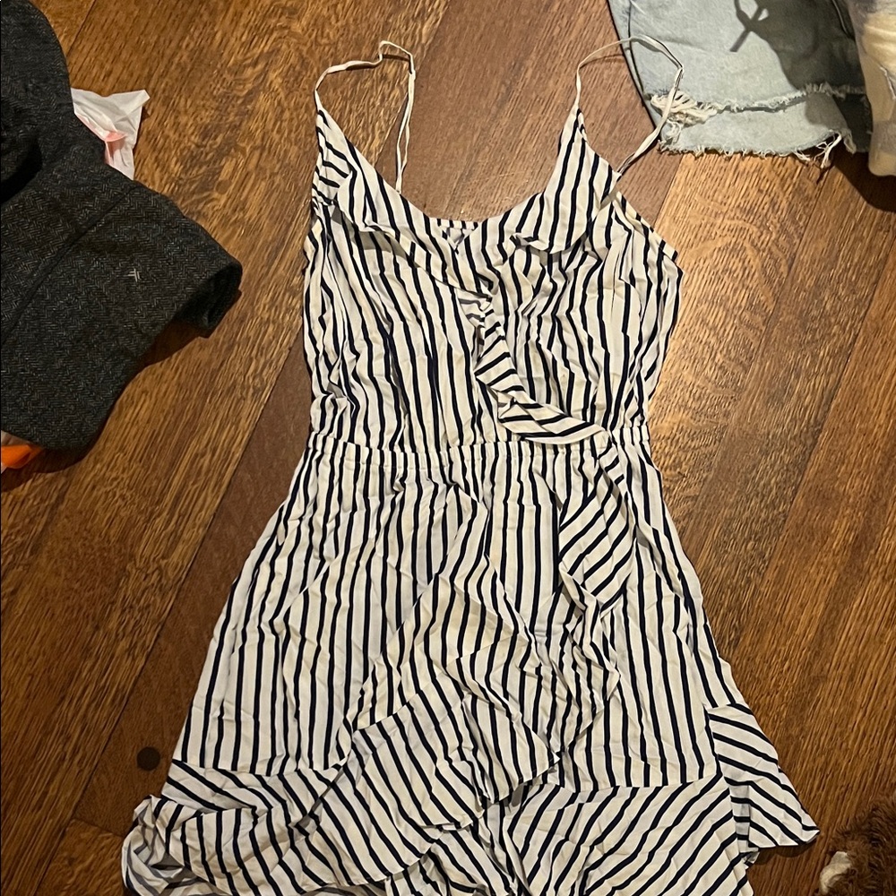 Express Black and White Asymmetrical Dress